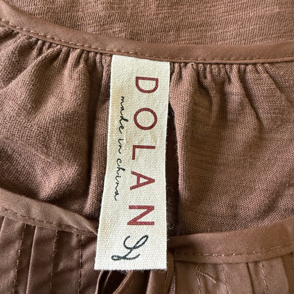 Anthropologie Dolan Brown Boho Peasant Casual Cottagecore Hippie Top Large - Picture 4 of 6